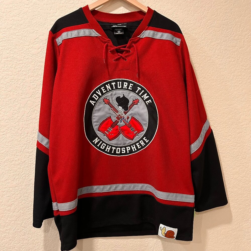 Adventure Time Marceline Hockey Jersey Burgundy Black Size Large Unisex